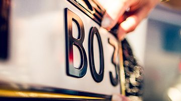 3D Kennzeichen: Nummernschild Close-Up