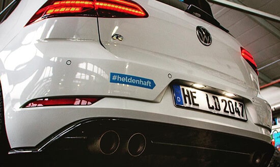 VW Kennzeichen "Held" hinten
