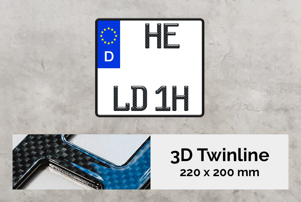 3D TWINLINE Historisch in Carbon-Optik 220 x 200