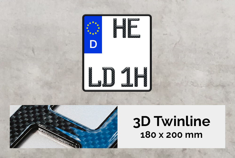 3D TWINLINE Historisch in Carbon-Optik 180 x 200