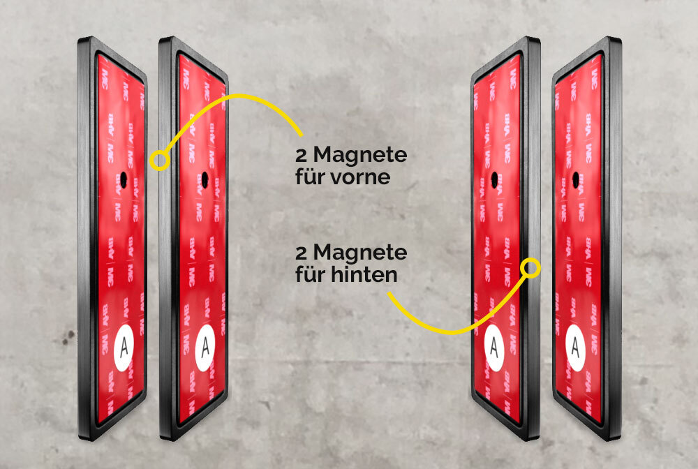 IVALITY Magnetischer Kennzeichen-Halter - Rahmenloser Magnet