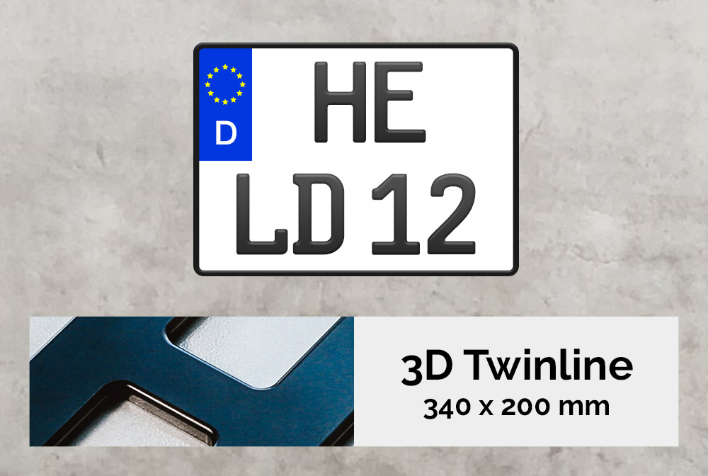 3D TWINLINE in Schwarzmatt 340 x 200