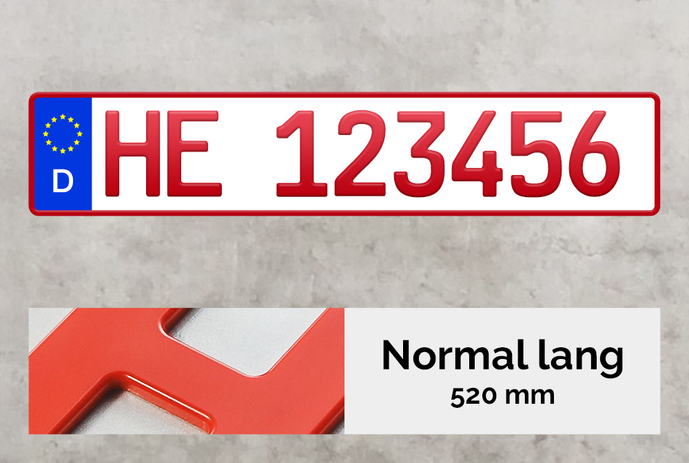 3D Händlerkennzeichen in Rot (520mm)