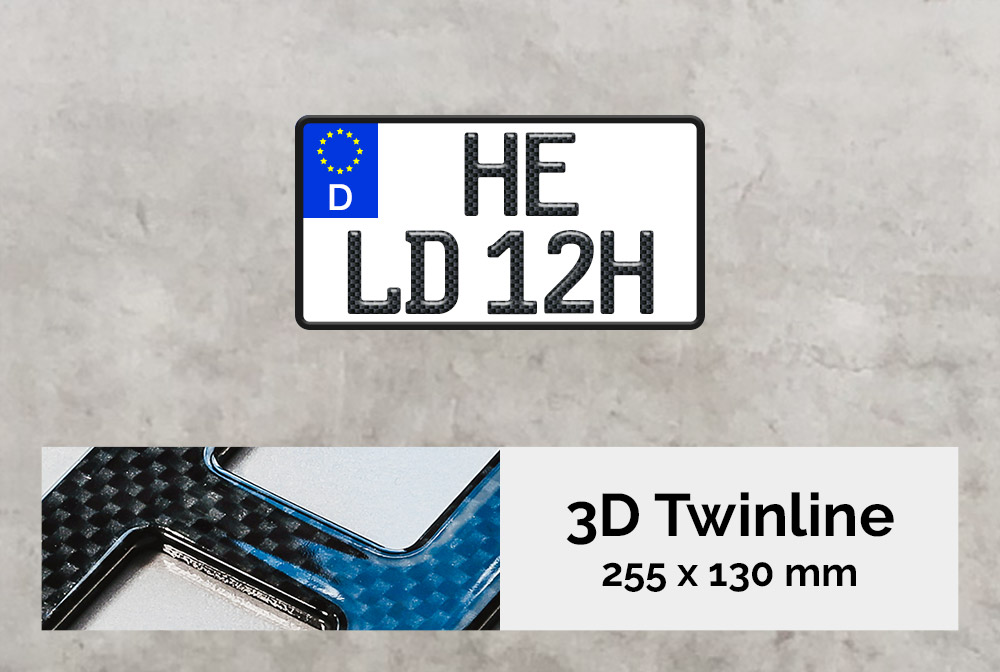 3D TWINLINE Historisch in Carbon-Optik 255 x 130