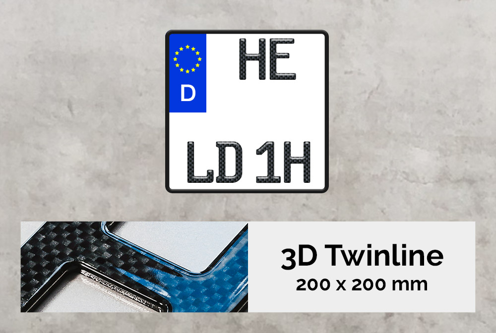 3D TWINLINE Historisch in Carbon-Optik 200 x 200