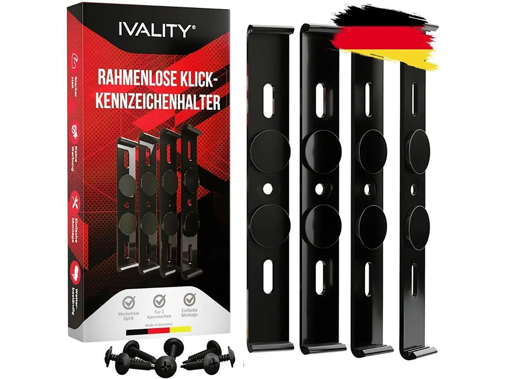 2 x IVALITY Klick Kennzeichenhalter