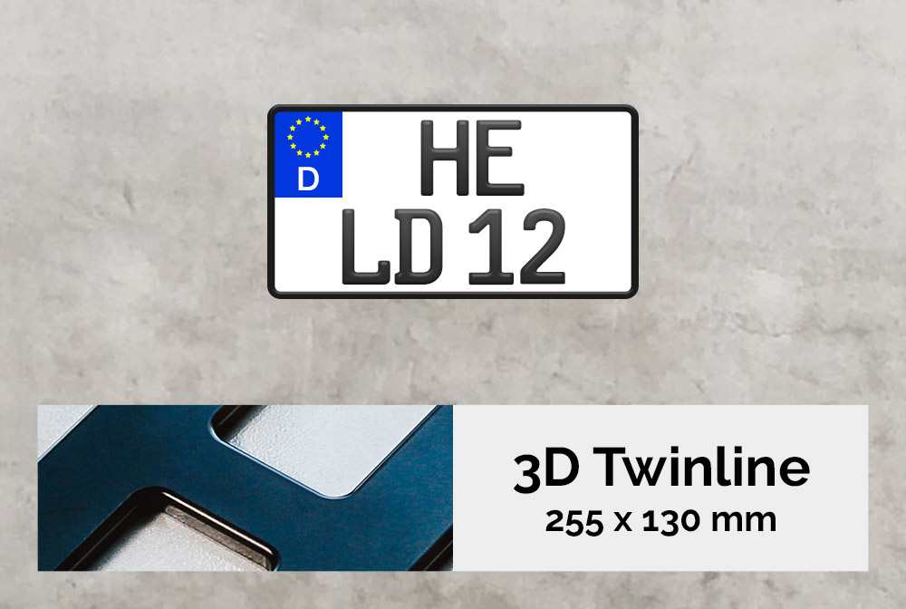 3D TWINLINE in Schwarzmatt 255 x 130