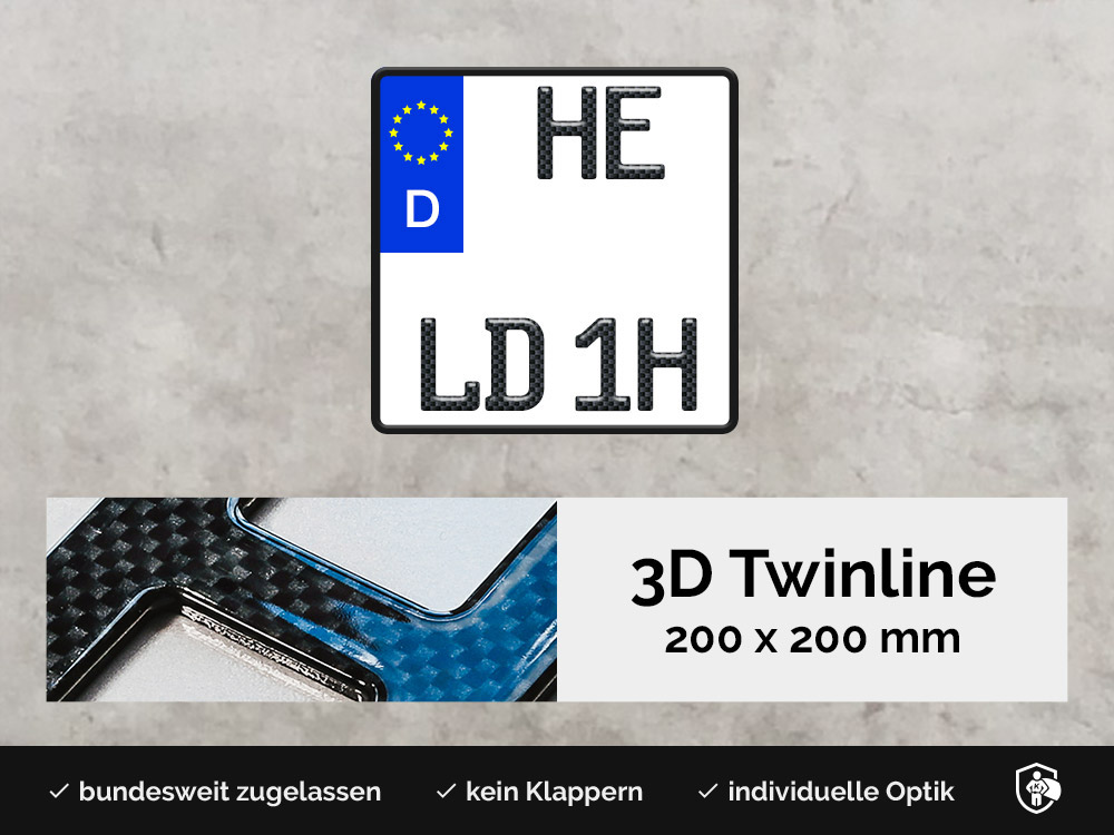 3D TWINLINE Historisch in Carbon-Optik 200 x 200