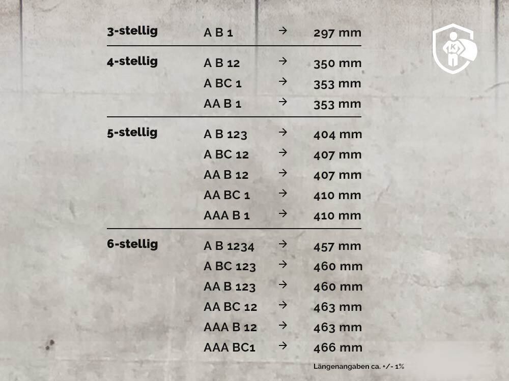 3D E-Kennzeichen in Carbon-Optik Matt (520mm) Liste zu Kennzeichen Varianten