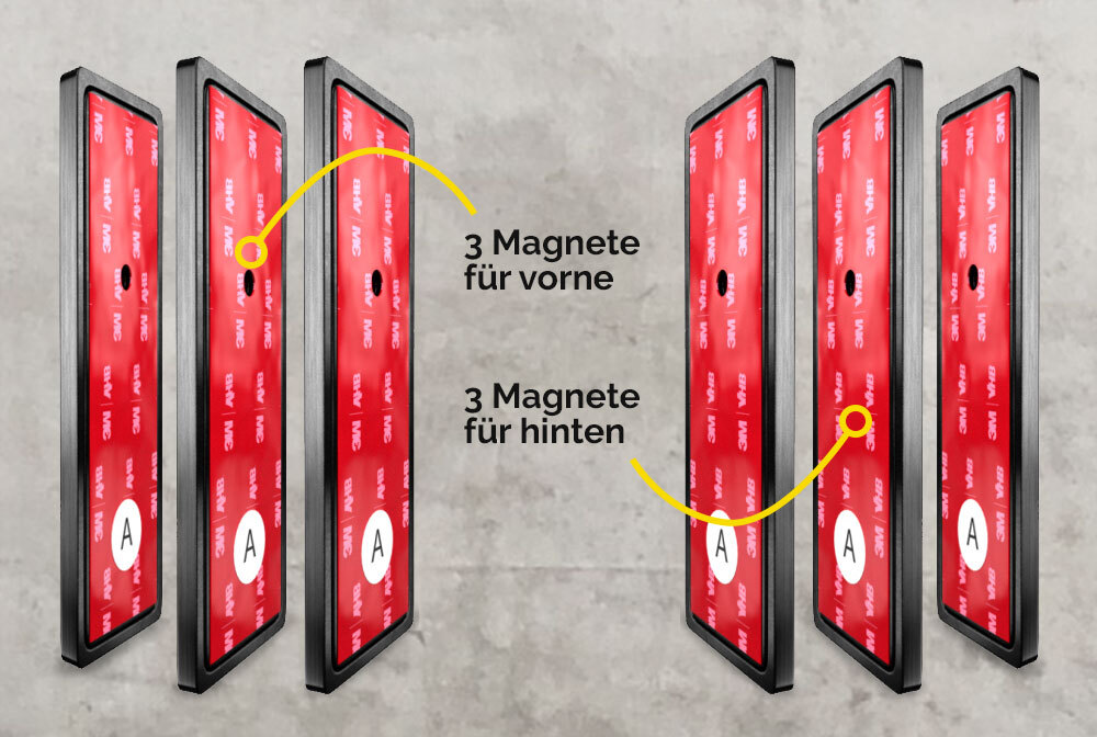 Magnetische Kennzeichenhalter für 3D Kennzeichen