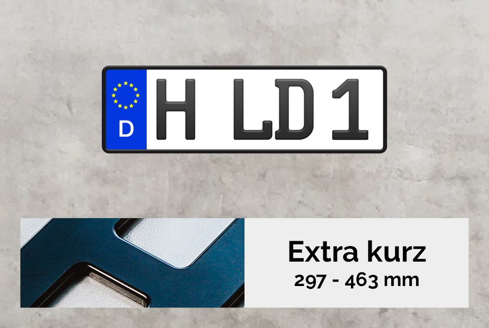 3D Kennzeichen XS  Das kurze Kennzeichen für dein Auto