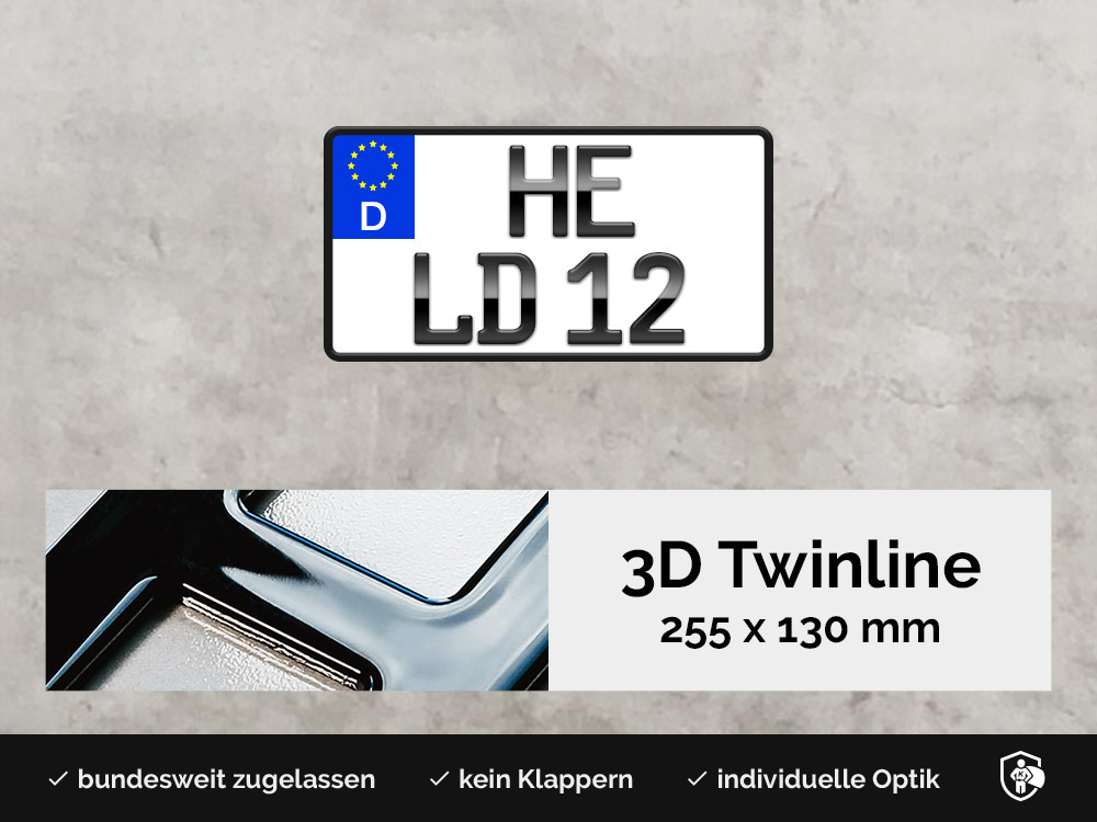 3D TWINLINE in Hochglanz 255 x 130