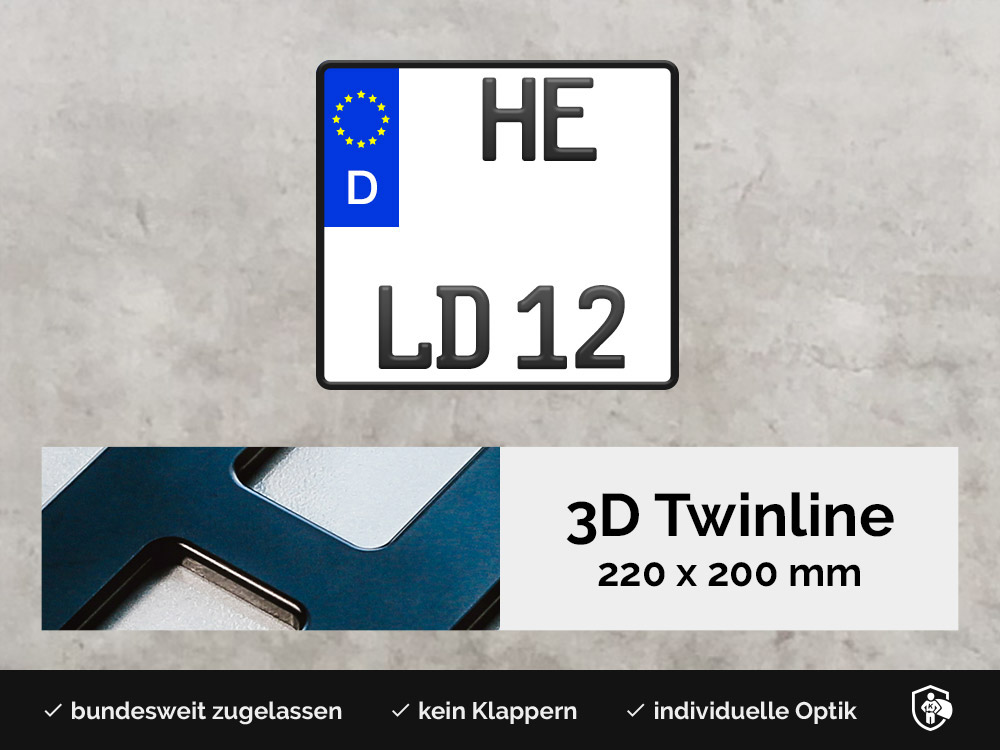 3D TWINLINE in Schwarzmatt 220 x 200 