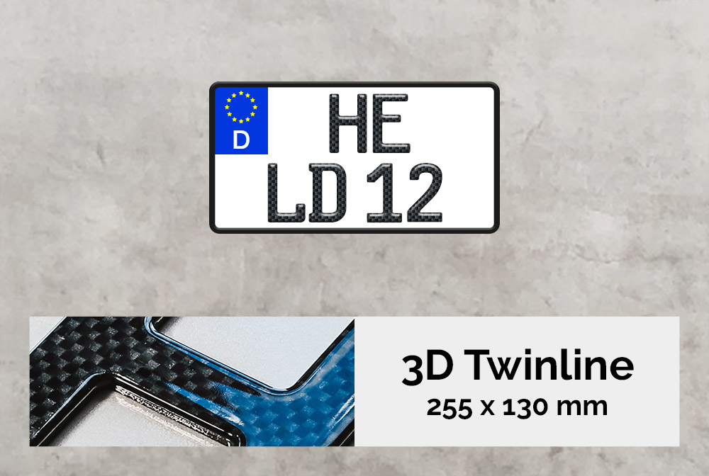 3D TWINLINE in Carbon-Optik 255 x 130