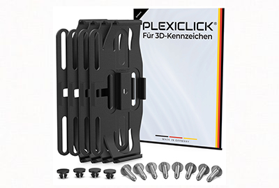 Plexiclick 3D-Kennzeichenhalter schwarz
