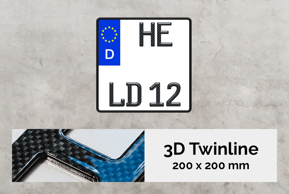 3D TWINLINE in Carbon-Optik 200 x 200