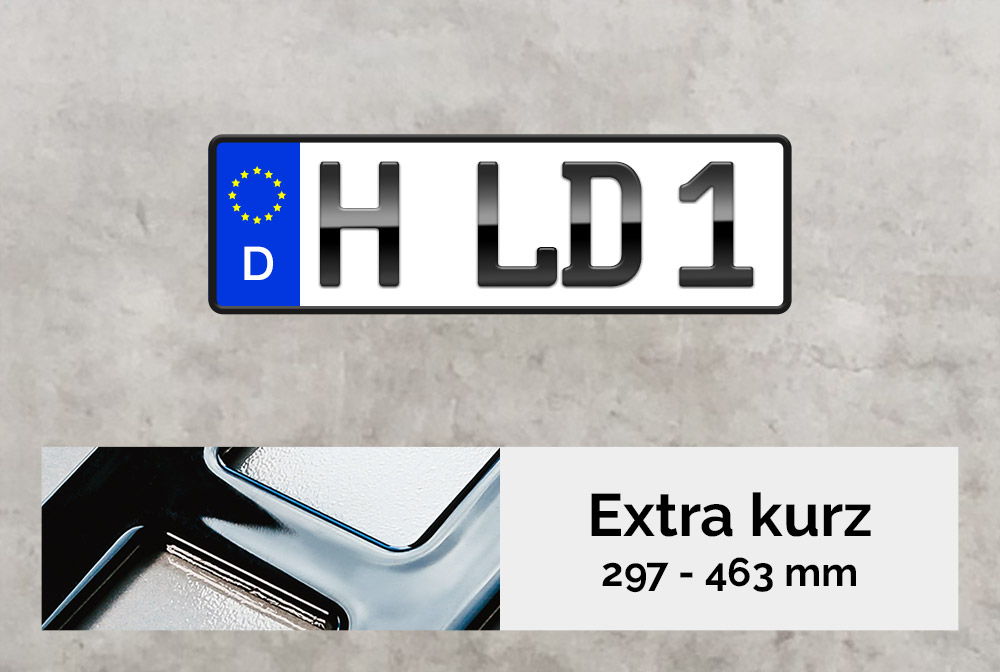 3D Kennzeichen XS in Hochglanz