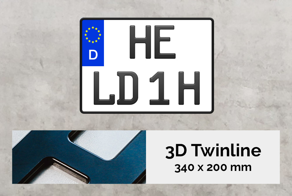 3D TWINLINE Historisch in Schwarzmatt 340 x 200