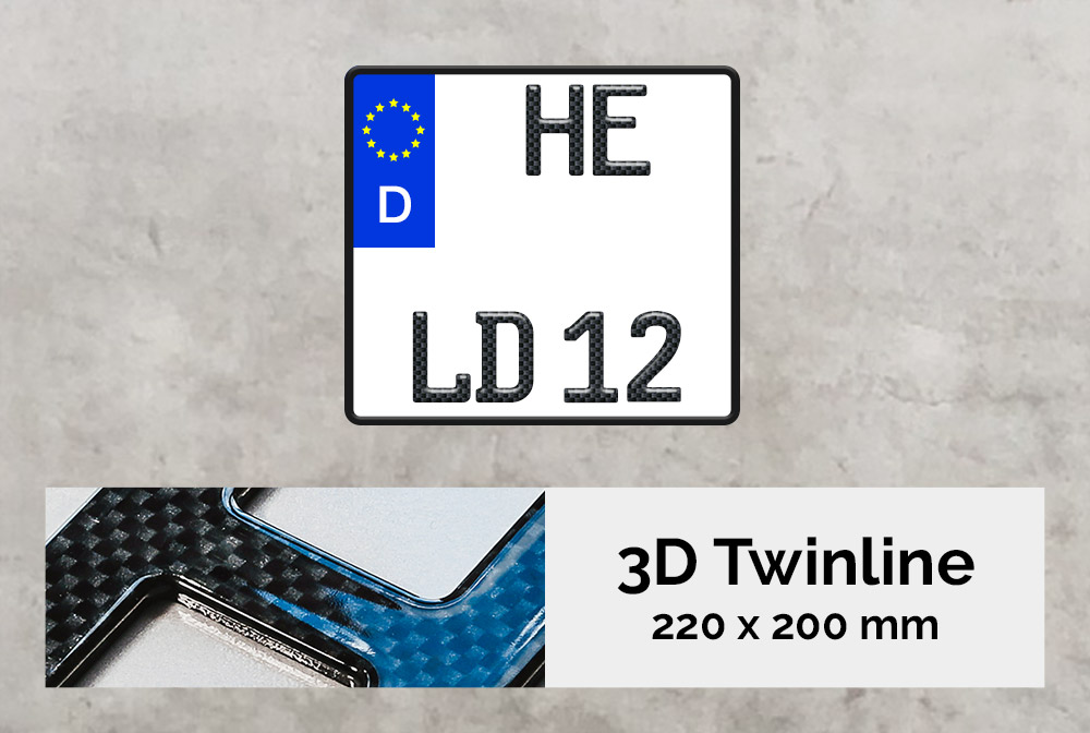 3D TWINLINE in Carbon-Optik 220 x 200