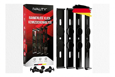 2 x IVALITY Klick Kennzeichenhalter
