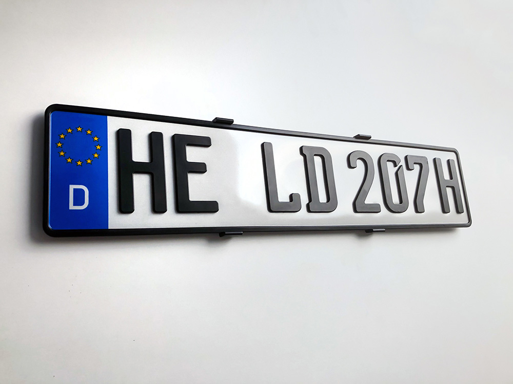 3D H-Kennzeichen in Schwarzmatt