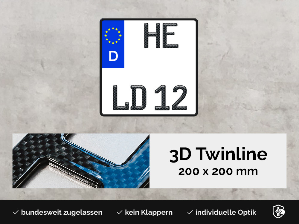 3D TWINLINE in Carbon-Optik 200 x 200