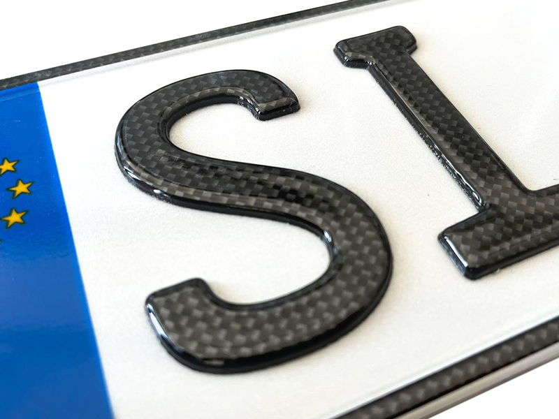 N3XTPLATE Carbon-Kennzeichen in 3D