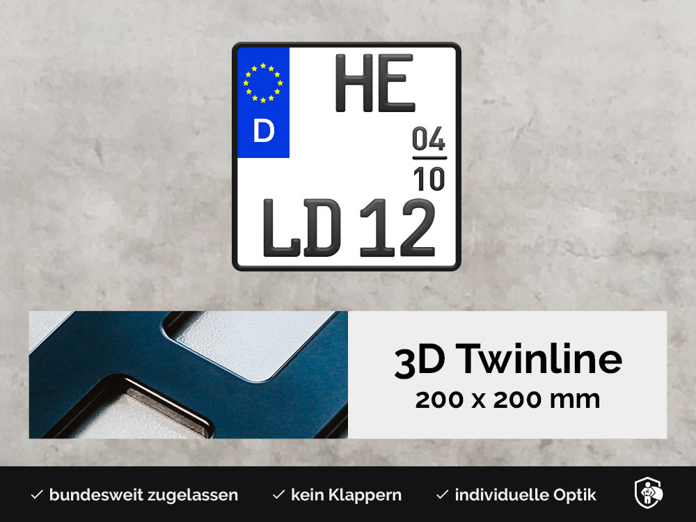 3D TWINLINE Saison in Schwarzmatt 200 x 200 