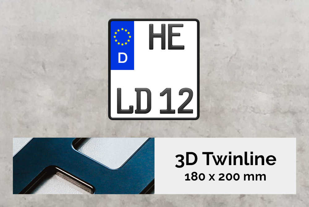 3D TWINLINE in Schwarzmatt 180 x 200