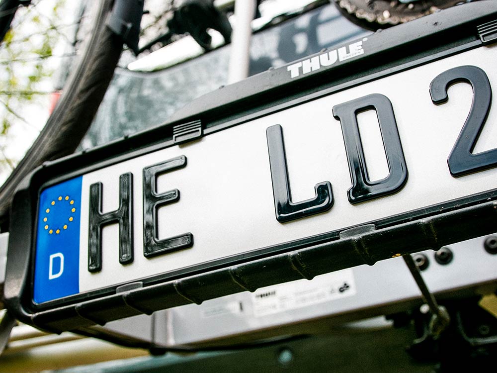 3D Fahrradträger-Kennzeichen in Hochglanz