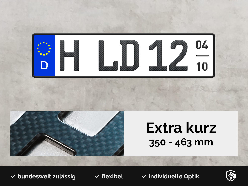 3D Saisonkennzeichen XS in Carbon-Matt