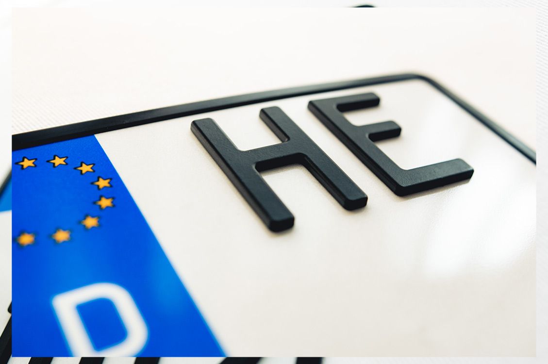 3D Kennzeichen Motorrad 180x200 in Schwarzmatt