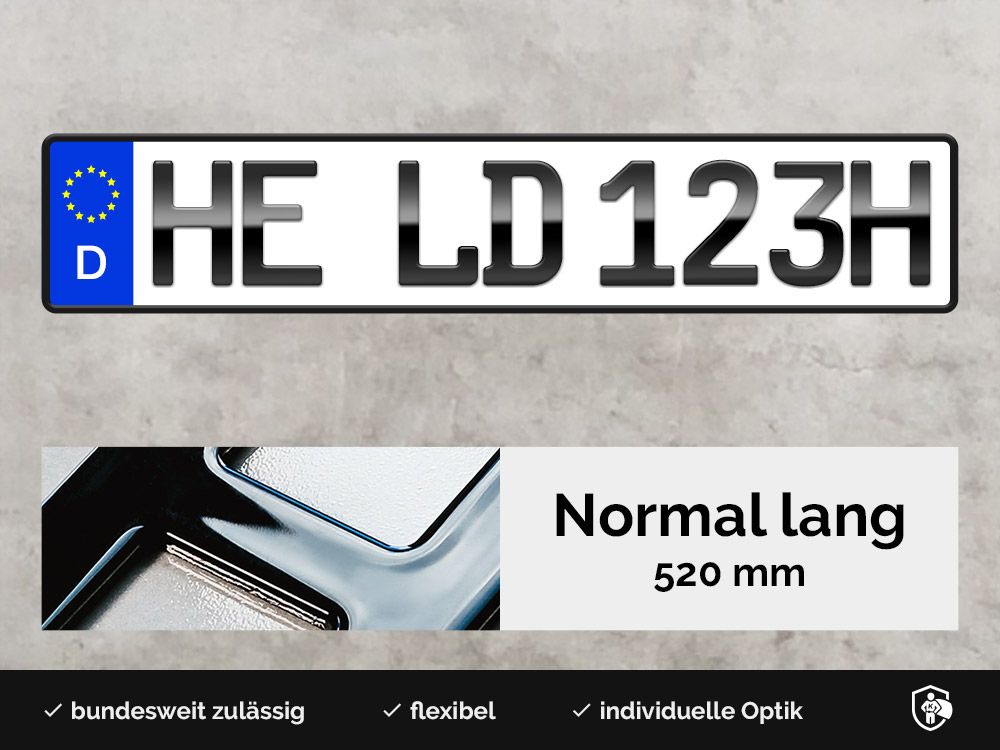 3D HKennzeichen in Hochglanz Jetzt online bestellen
